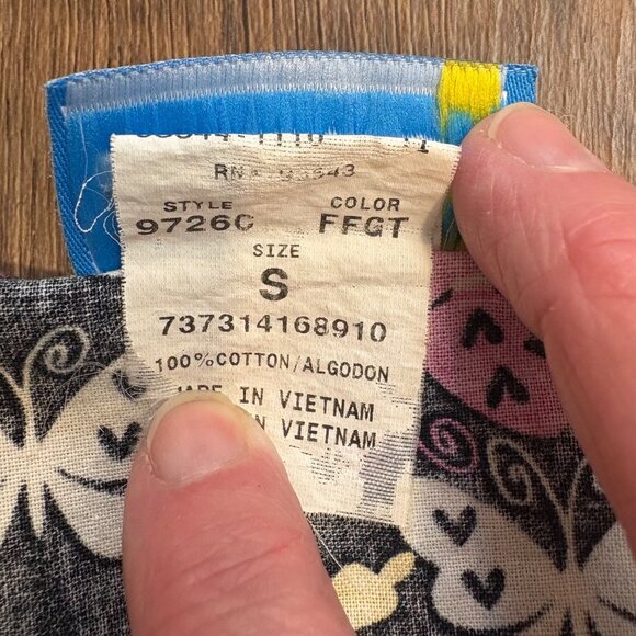 Butterfly Floral Scrub Top Small Uniform Destination Cotton  Multicolor Pockets - Picture 4 of 6